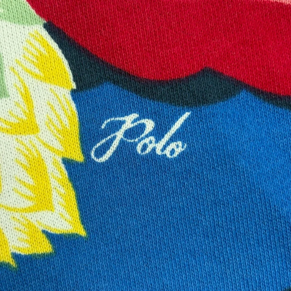 Polo Ralph Lauren Floral Spa Terry Shorts Mens M Blue Multicolor Drawstring‎ NWT